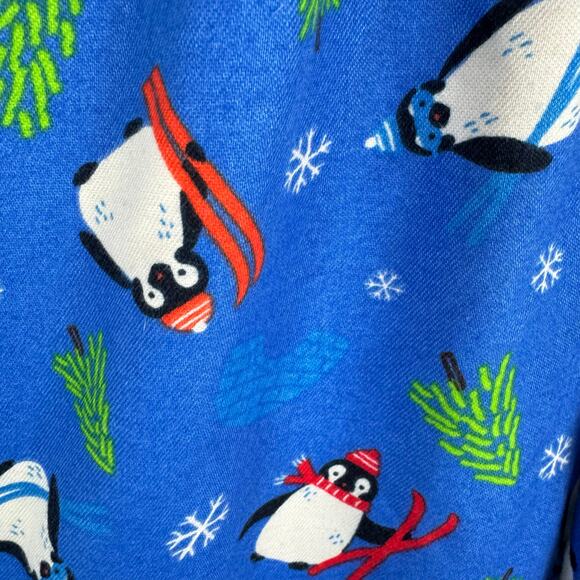 Lands' End NWOT Winter Penguin Print Elastic Waist Flannel Pajama Pants Kid's 12 - Picture 3 of 4